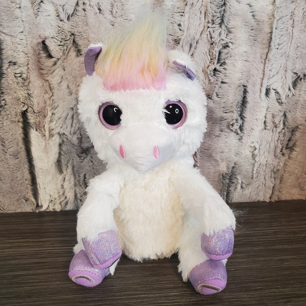 Moose Scruff-A-Luvs Unicorns Plush Sparkle Eyes Rainbow‎ Hair 8" Stuffed Animal